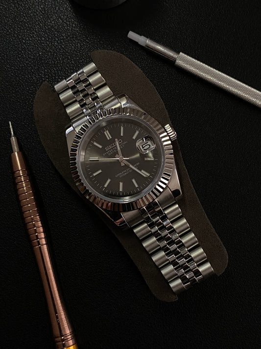 DateJust Dark Grey Sunburst - Custom Seiko NH35 Automatic Watch